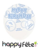 Ballon nombre d'anniversaire blanc bleu, image 3