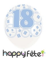 Ballon nombre d'anniversaire blanc bleu, image 4