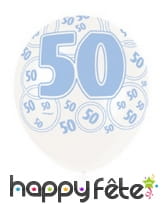 Ballon nombre d'anniversaire blanc bleu, image 7
