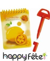 Bloc notes fruits avec stylo