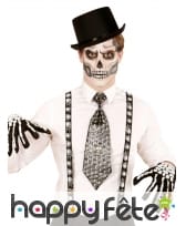 Bretelles noires imprimées toile d'araignée