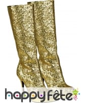 Bottes paillettes dorées