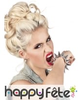 Bracelet punk de longs clous argentés, image 2