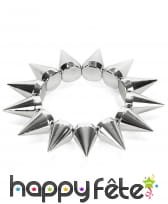 Bracelet punk de longs clous argentés