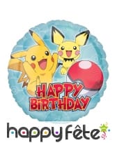 Ballon Pokémon Happy Birthday de 43cm