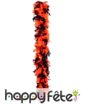 Boa plume noire et orange 180 cm