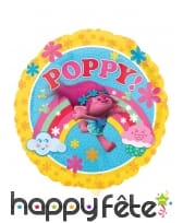 Ballon Poppy Trolls rond de 43 cm en aluminium