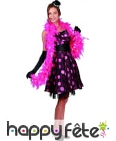 Boa rose avec fils argentés, 2m