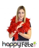 Boa rouge avec fils argentés. 180cm, 50g