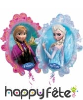 Ballon reine des neiges bi-face en alu 63 x 72 cm