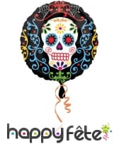 Ballon rond Dia de los Muertos coloré 43 cm