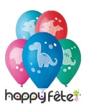 Ballons ronds dessin de dino amusant