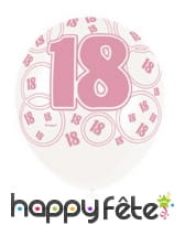 Ballons roses d'anniversaire avec âge imprimé, image 2