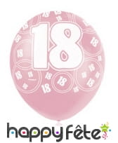 Ballons roses d'anniversaire avec âge imprimé, image 3