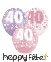 Ballons roses d'anniversaire avec âge imprimé, image 5