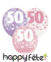 Ballons roses d'anniversaire avec âge imprimé, image 6