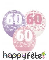 Ballons roses d'anniversaire avec âge imprimé, image 7