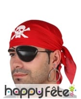 Bandana rouge et cache oeil de pirate