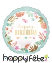 Ballon rond happy birthday flèche indien de 43 cm