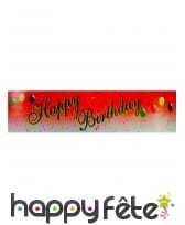 Banderole rouge happy birthday de 16 x 244 cm