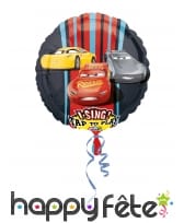 Ballon rond musical Cars de 71 cm