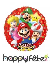 Ballon rond musical Super Mario de 71 cm