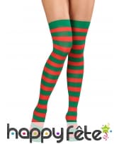 Bas rayés rouge et vert de lutin, image 1