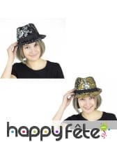 Borsalino réversibles recouvert de sequins