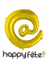 Ballon symbole arobase doré de 70cm