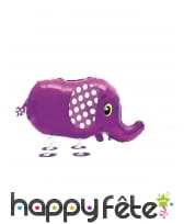 Ballon silhouette d'éléphant violet, 81 cm