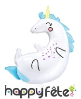 Ballon silhouette de licorne sur le dos, 70 x 75cm