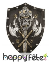Bouclier squelette haches croisées, 48cm