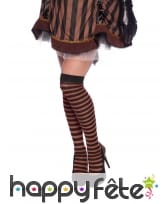 Bas Steampunk pirate ou gothique ligné noir