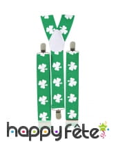 Bretelles Saint Patrick imprimé trèfles, image 1