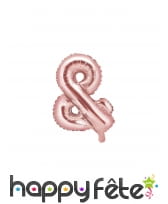 Ballon symbole & rose dor&eacute; de 35 cm