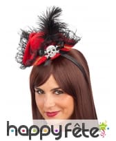 Bibi serre tête rouge et noir tête de mort