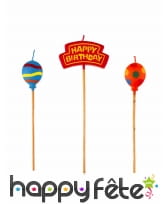 Bougie thème anniversaire sur pic