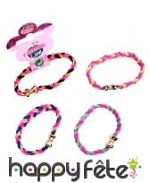 Bracelet tressé coloré fermeture noeud papillon