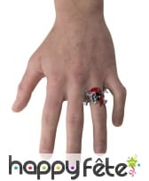 Bague tête de mort de pirate argentée