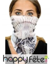 Bandana tour de cou bouche squelette