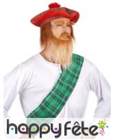 Beret tartan écossais avec cheveux, image 1