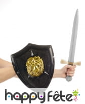 Bouclier triangulaire et épée en plastique, image 1