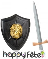 Bouclier triangulaire et épée en plastique