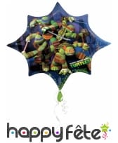 Ballon Tortues Ninja en forme d'étoile, 88 X 73 cm