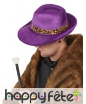 Borsalino violet bandeau léopard, image 1