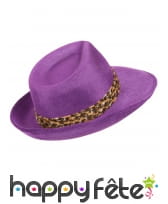 Borsalino violet bandeau léopard, image 2