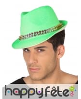 Borsalino vert clouté multicolore 12x28cm