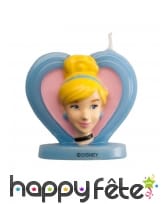 Bougie visage de Cendrillon en 3D coeur, 5,5 cm