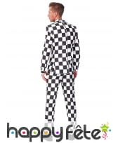 Costume 3 pièces à larges carrés blancs noirs, image 1