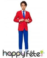 Costume 3 pièces aux couleurs de Spiderman, ado